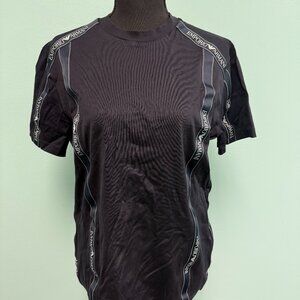 Emporio Armani mercerised jersey t-shirt with logo tape in navy size M